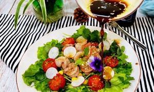油醋汁虾仁蔬果沙拉的制作方法（健康美味，鲜美多汁的沙拉佳品）