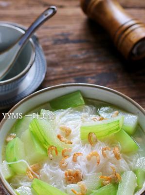 虾米节瓜粉丝煲，鲜美美味的海鲜美食